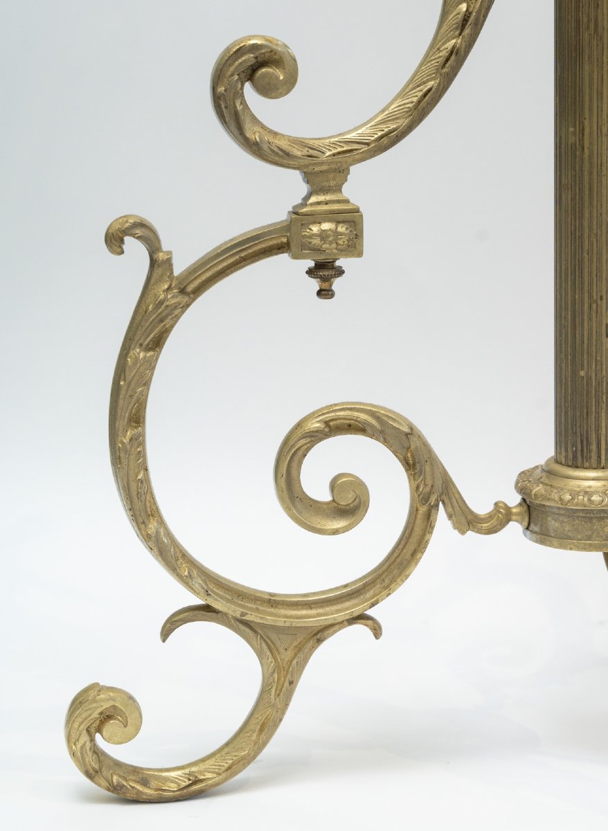 Large Louis XV Style Floor Lamp – Bronze & Crystal-photo-5