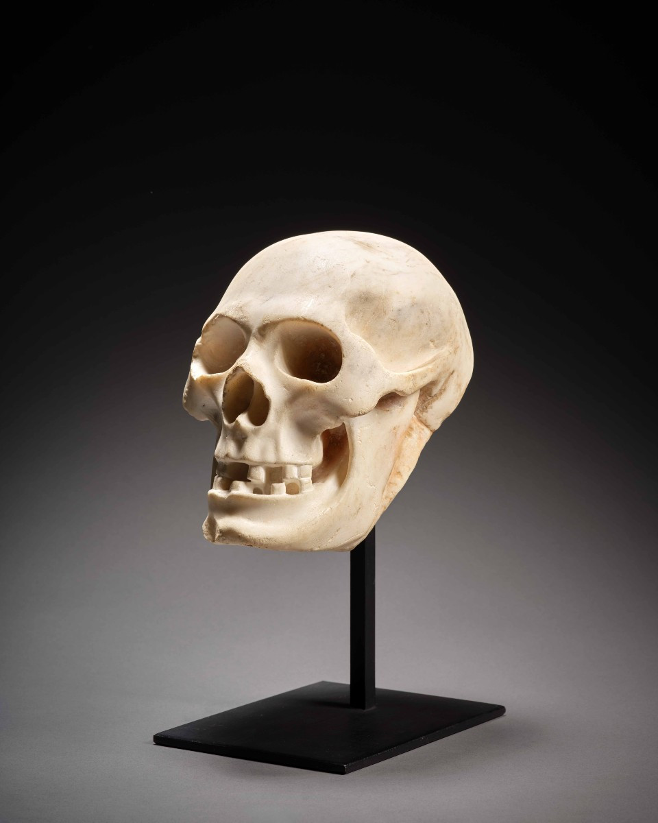 Memento Mori Marble Skull Italy 17th Century