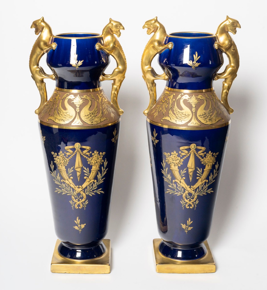 Large Pair Of Vases From The Tours Factory