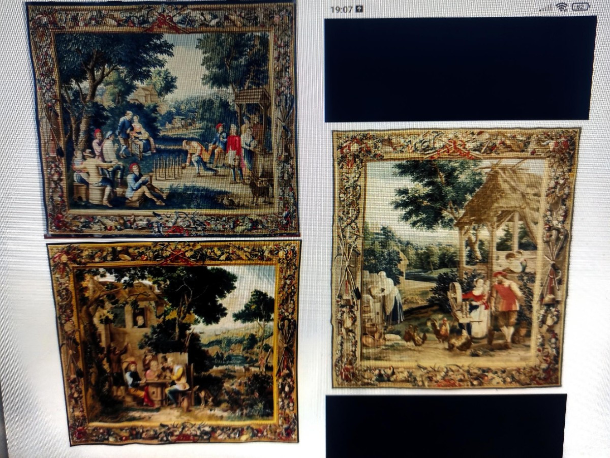 Large, Fine Tapestry Depicting A Pastoral Scene After David Teniers-photo-2