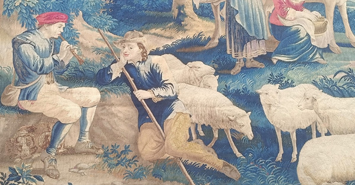  Large, Fine Tapestry Depicting A Pastoral Scene After David Teniers-photo-3