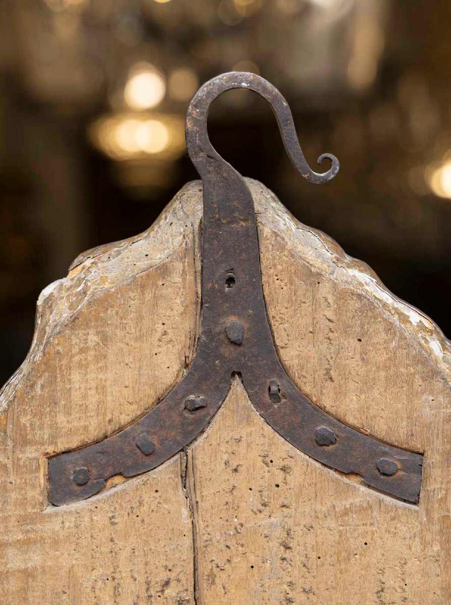 Importante paire d'appliques de Palais en bois rechampi  Italie XVIIIeme -photo-1