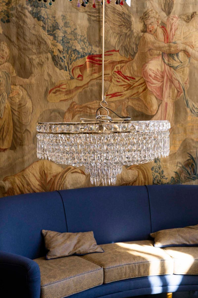 Early 20th Century Crystal Ceiling Light.-photo-1