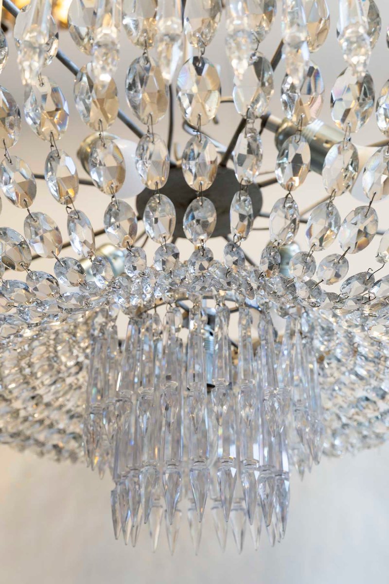 Early 20th Century Crystal Ceiling Light.-photo-2