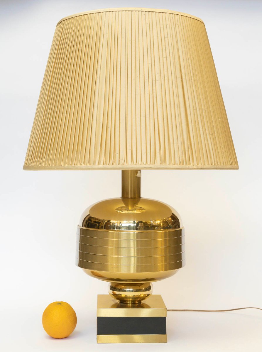 Gilded Metal Table Lamp From The 1970s-photo-2