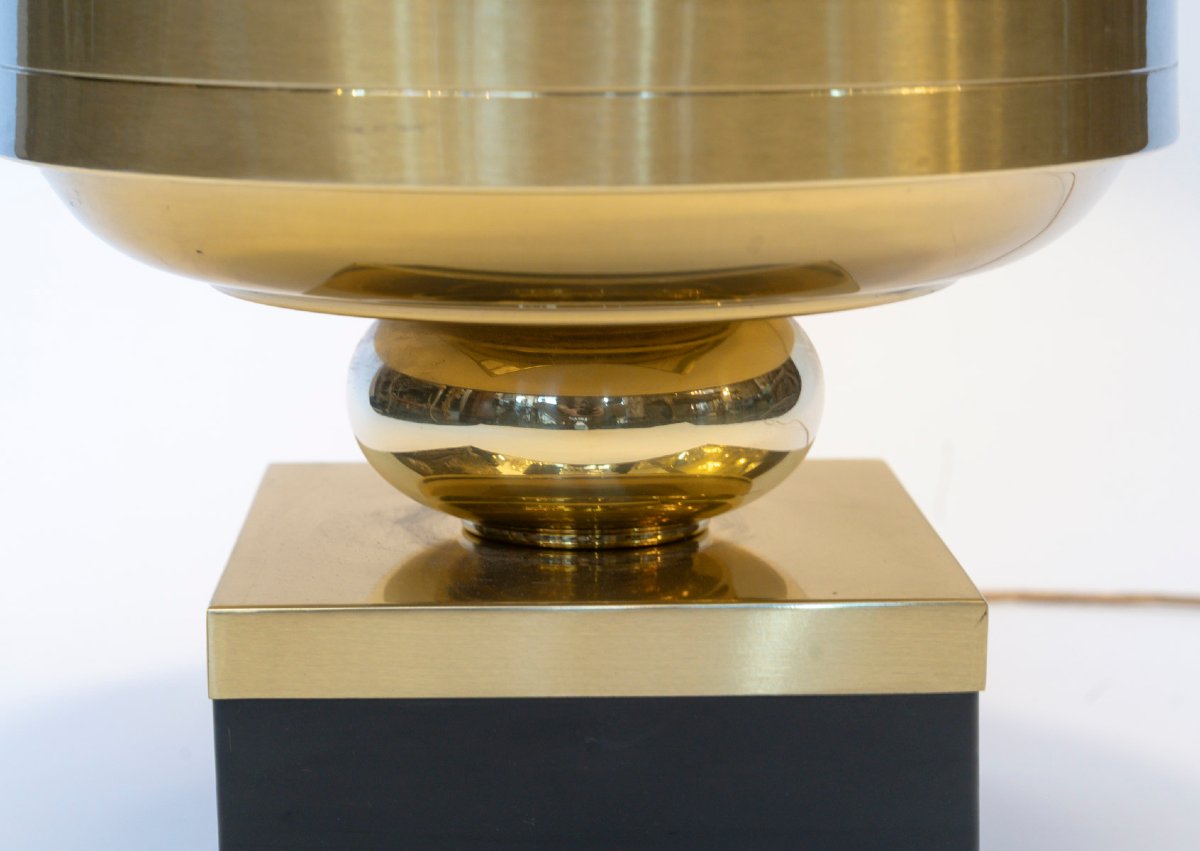 Gilded Metal Table Lamp From The 1970s-photo-4