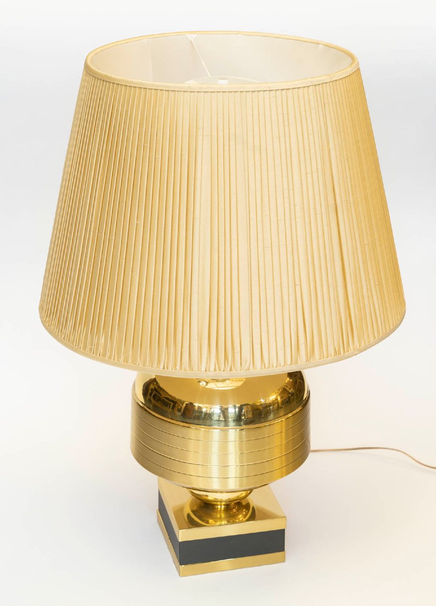 Gilded Metal Table Lamp From The 1970s-photo-1