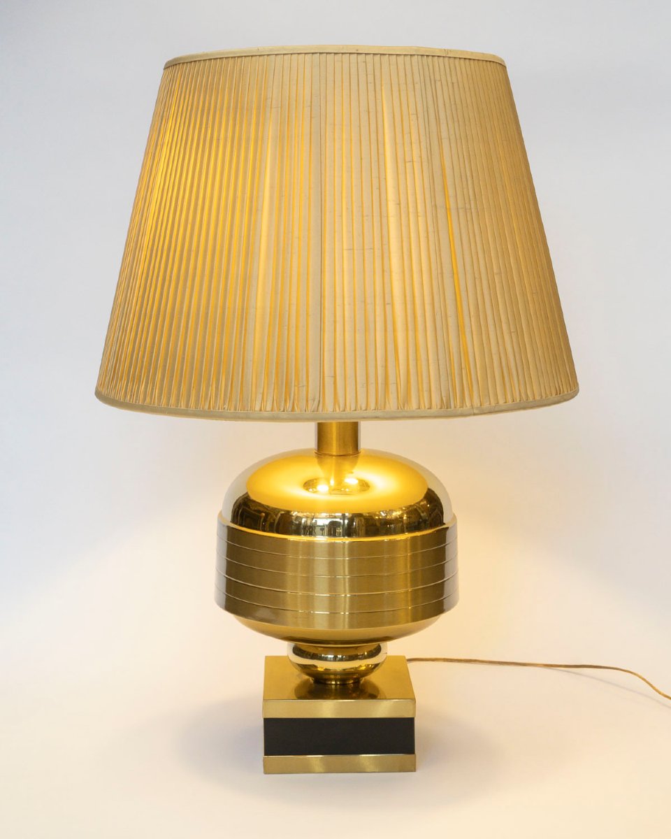 Gilded Metal Table Lamp From The 1970s