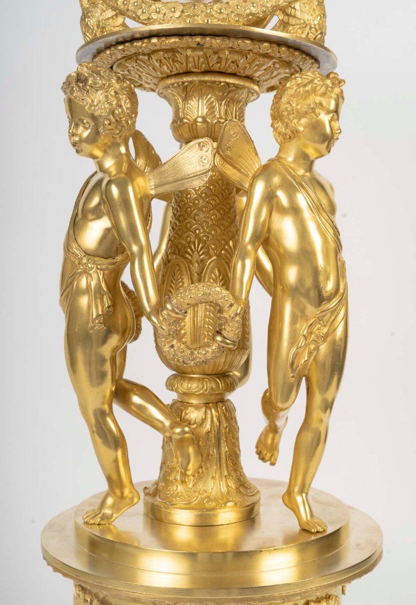 Important centre de table en bronze doré attribué à Pierre Philippe THOMIRE  Epoque Empire -photo-3