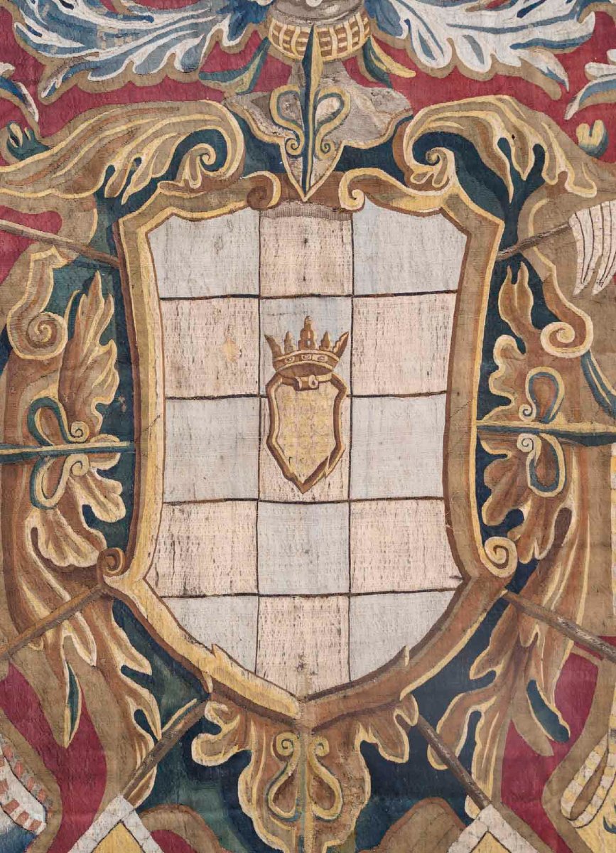 Tapisserie Héraldique aux armes  Juan de Toledo y Meneses Bruxelles Brabant XVIIÈME -photo-3