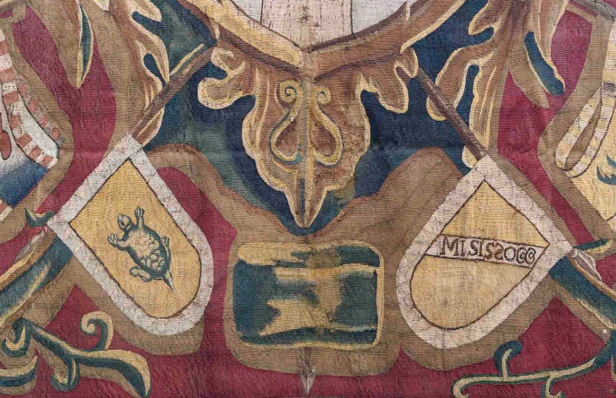Tapisserie Héraldique aux armes  Juan de Toledo y Meneses Bruxelles Brabant XVIIÈME -photo-4
