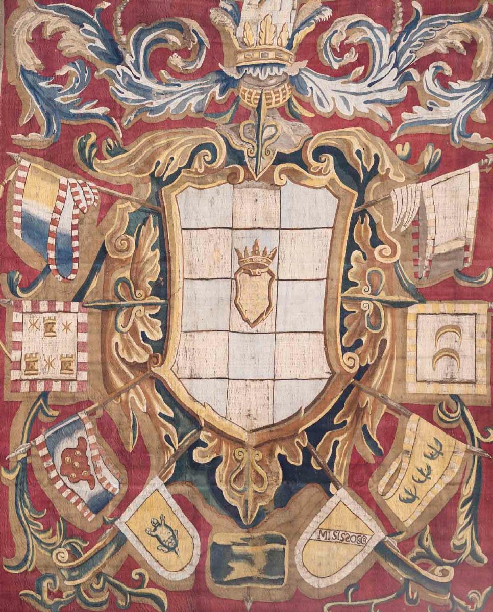 Tapisserie Héraldique aux armes  Juan de Toledo y Meneses Bruxelles Brabant XVIIÈME -photo-1