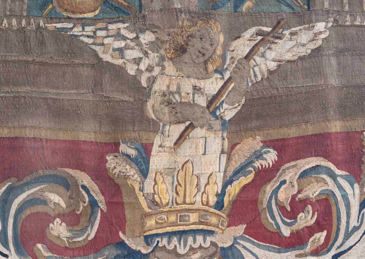 Tapisserie Héraldique aux armes  Juan de Toledo y Meneses Bruxelles Brabant XVIIÈME -photo-4