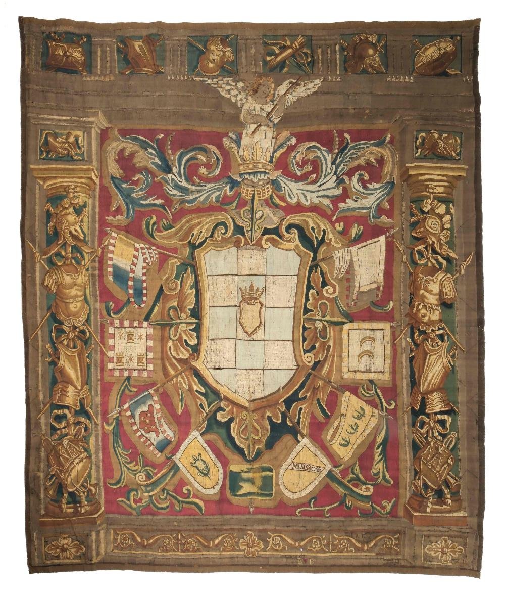 Tapisserie Héraldique aux armes  Juan de Toledo y Meneses Bruxelles Brabant XVIIÈME 