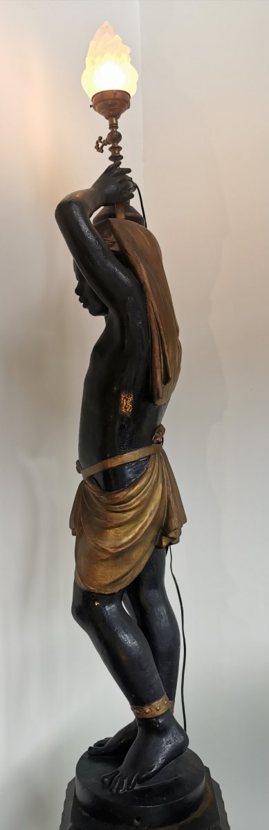 Nubian Torchère In Cast Iron Period Late 19th-photo-3