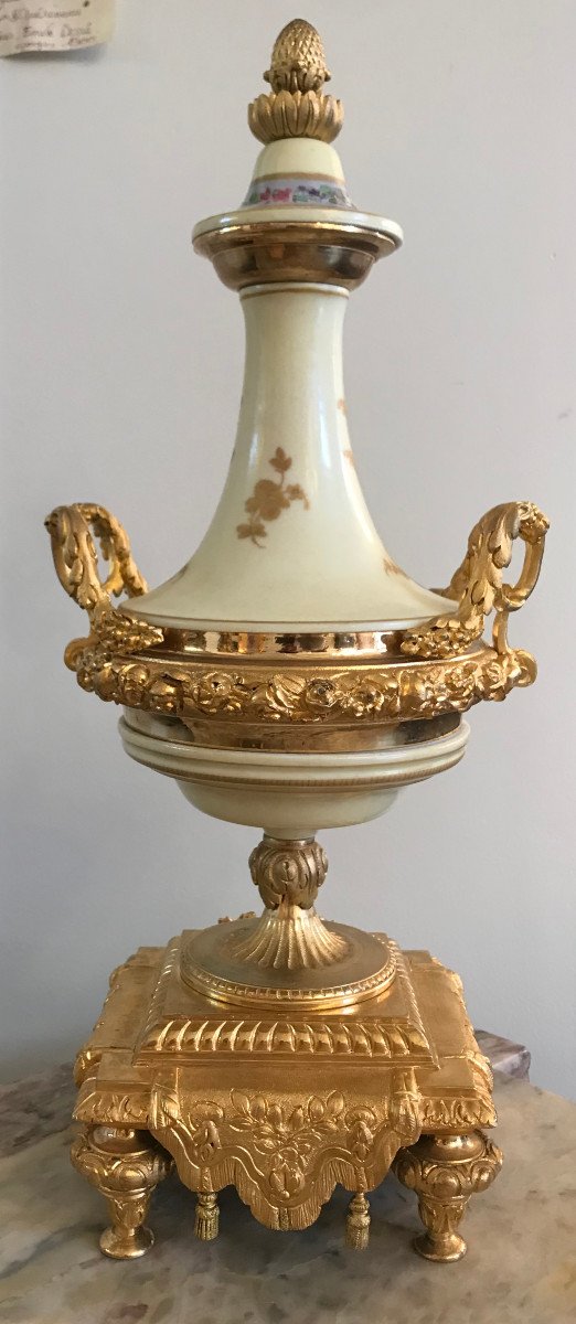 Garniture De Cheminée En Bronze Doré Et Porcelaine, époque Napoléon III-photo-5