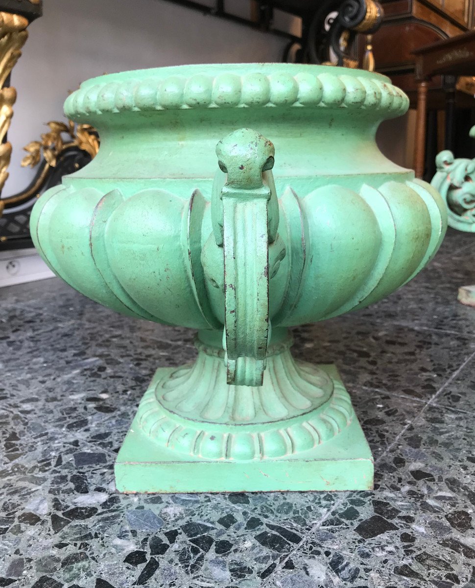 Paire De Vasque En Fonte, Fin XIXème-photo-3