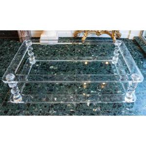 Plexiglass Coffee Table Attributed To Roméo 1980s