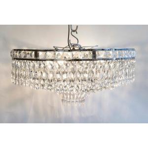 Early 20th Century Crystal Ceiling Light.