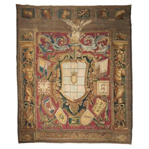 Tapisserie Héraldique aux armes  Juan de Toledo y Meneses Bruxelles Brabant XVIIÈME 