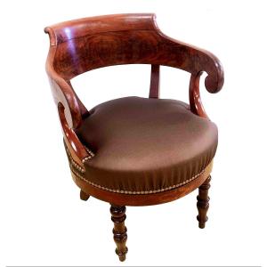 Fauteuil De Bureau Acajou Tournant Empire