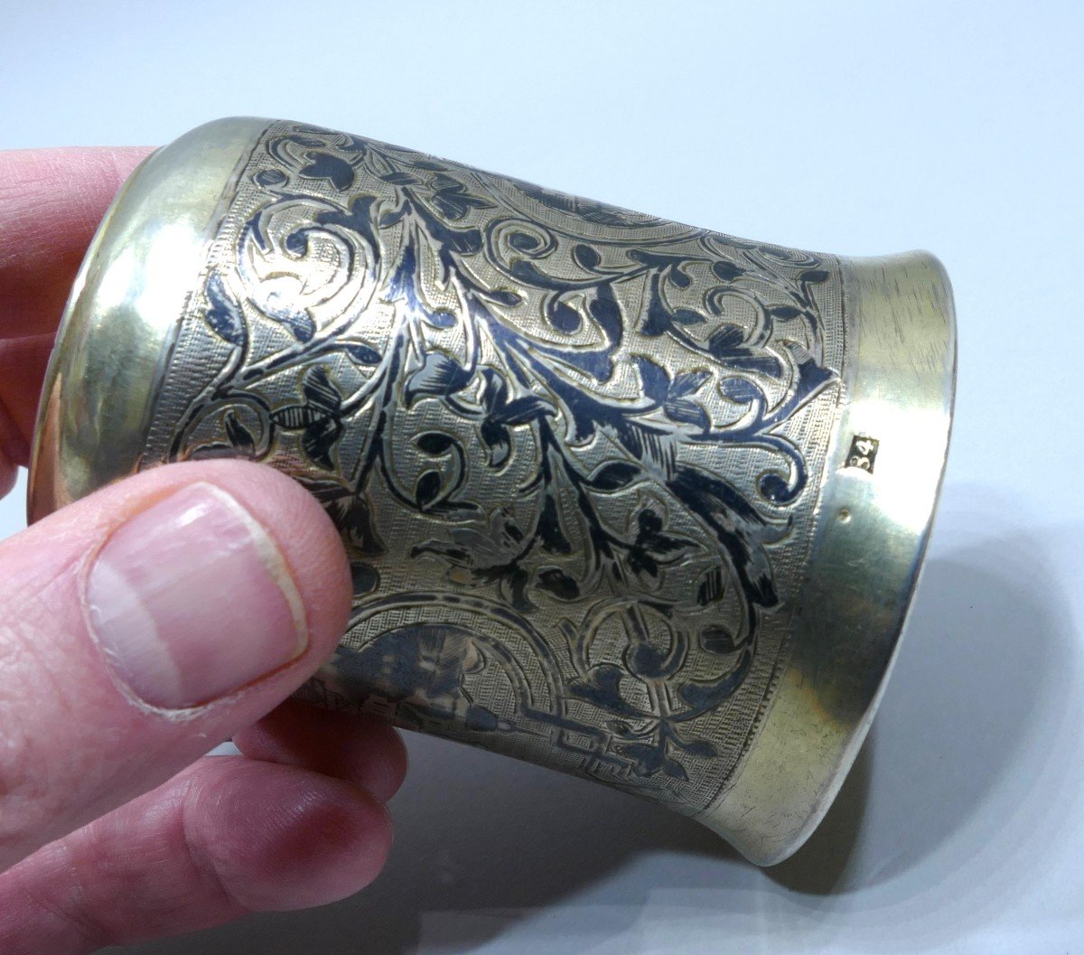 Timbale En Argent Doré Et Niellé Russe, Moscou 1867.-photo-1
