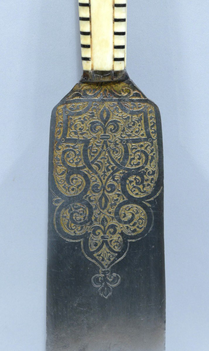 Couteau Présentoir Dans Son étui En Cuir Datable Vers 1600-photo-4
