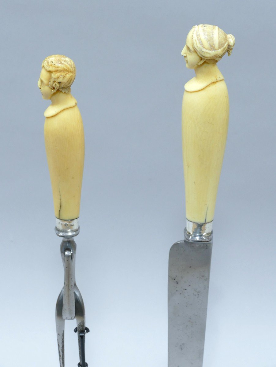 Grands Couverts De Chasse Représentant La Reine Victoria Et Le Prince Albert-photo-4