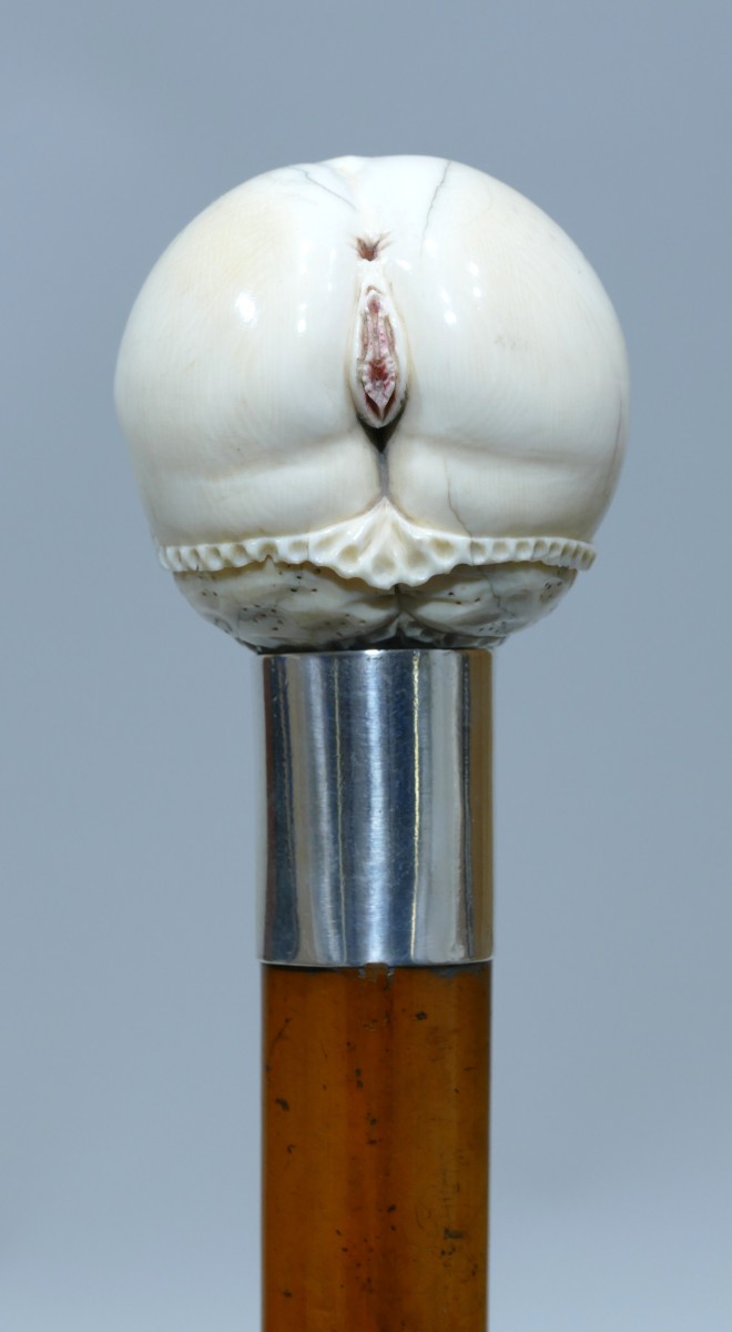 Erotic Cane With Handle Representing The Female Sex