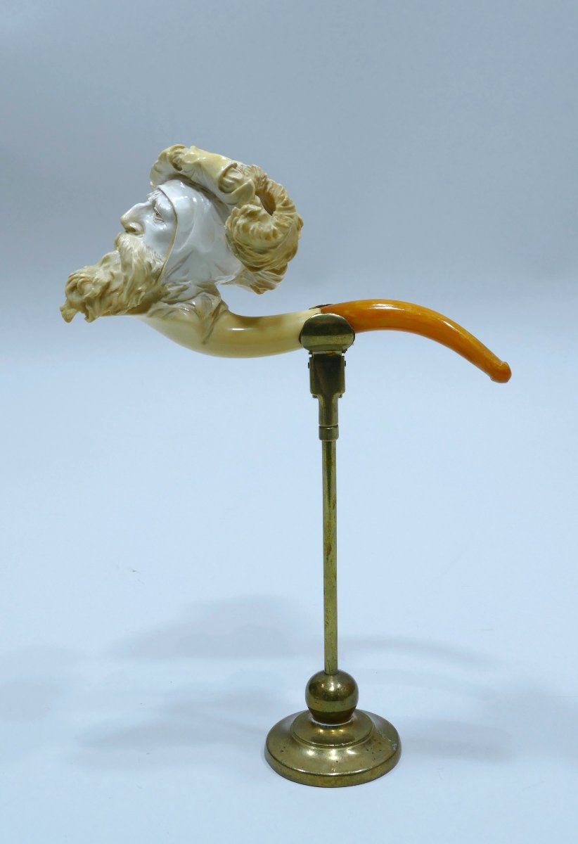 Meerschaum Pipe Depicting An Italian Renaissance Figure-photo-3