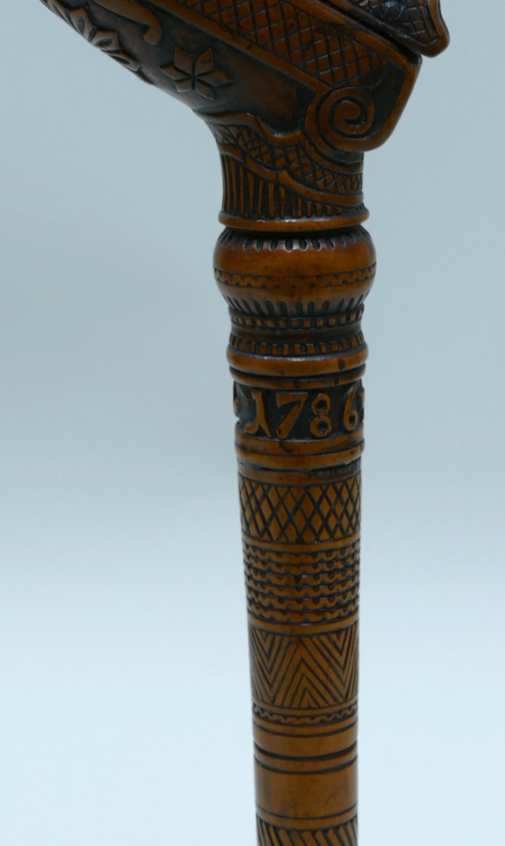 Etui à Pipe En Buis Comportant L’inscription « Anno 1786 »-photo-3