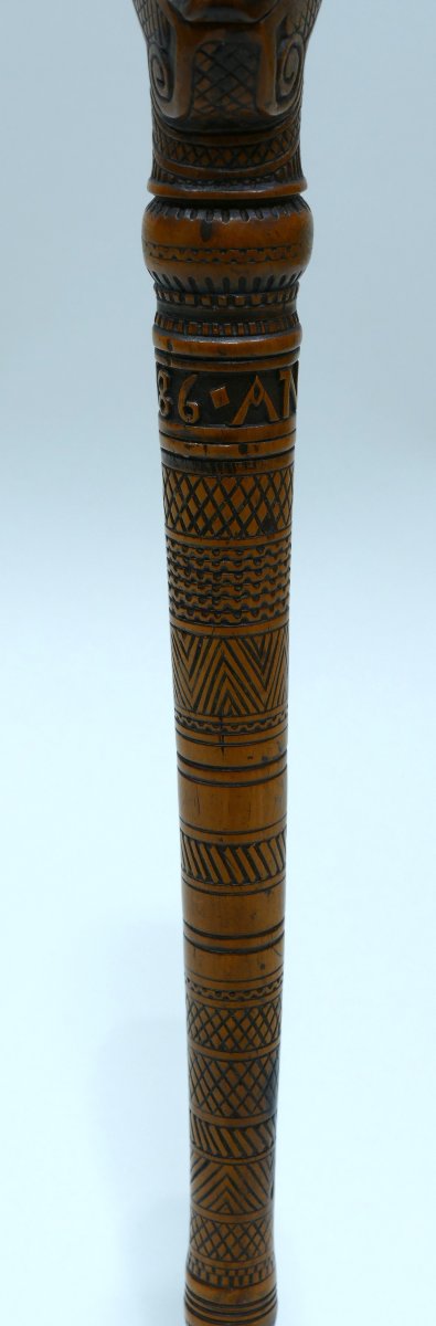 Etui à Pipe En Buis Comportant L’inscription « Anno 1786 »-photo-4