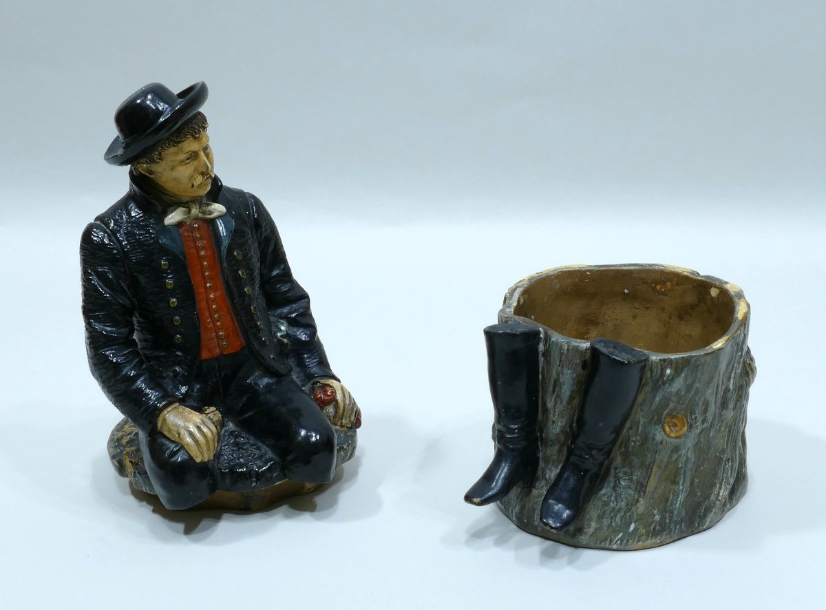 Bruder Bloch Tobacco Jar Representing A Man Smoking A Pipe-photo-2