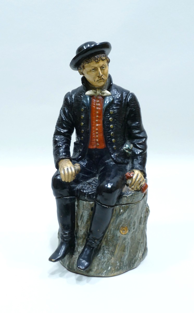 Bruder Bloch Tobacco Jar Representing A Man Smoking A Pipe