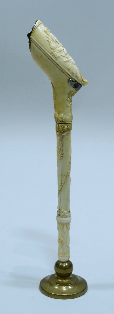 18th Century Ivory Pipe Case With Cupid Decoration-photo-1
