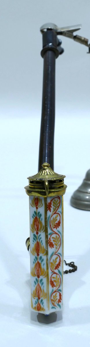 Porcelain Pipe With Polychrome Flower Decoration Dating From The 19th Century-photo-4
