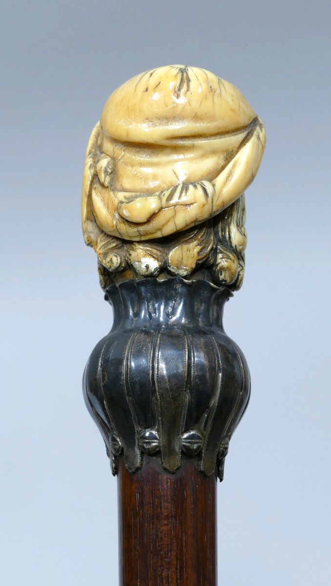 Collectible Cane Depicting The Dutch Acrobat Till Eulenspiegel-photo-3