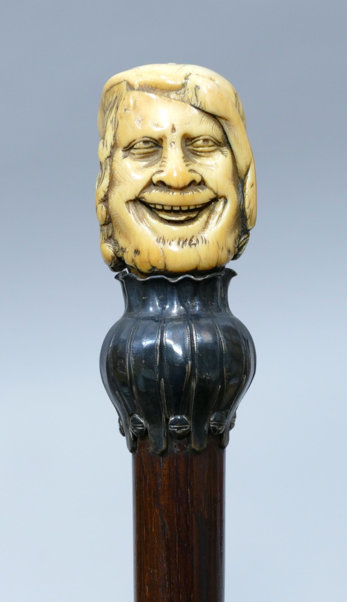 Collectible Cane Depicting The Dutch Acrobat Till Eulenspiegel