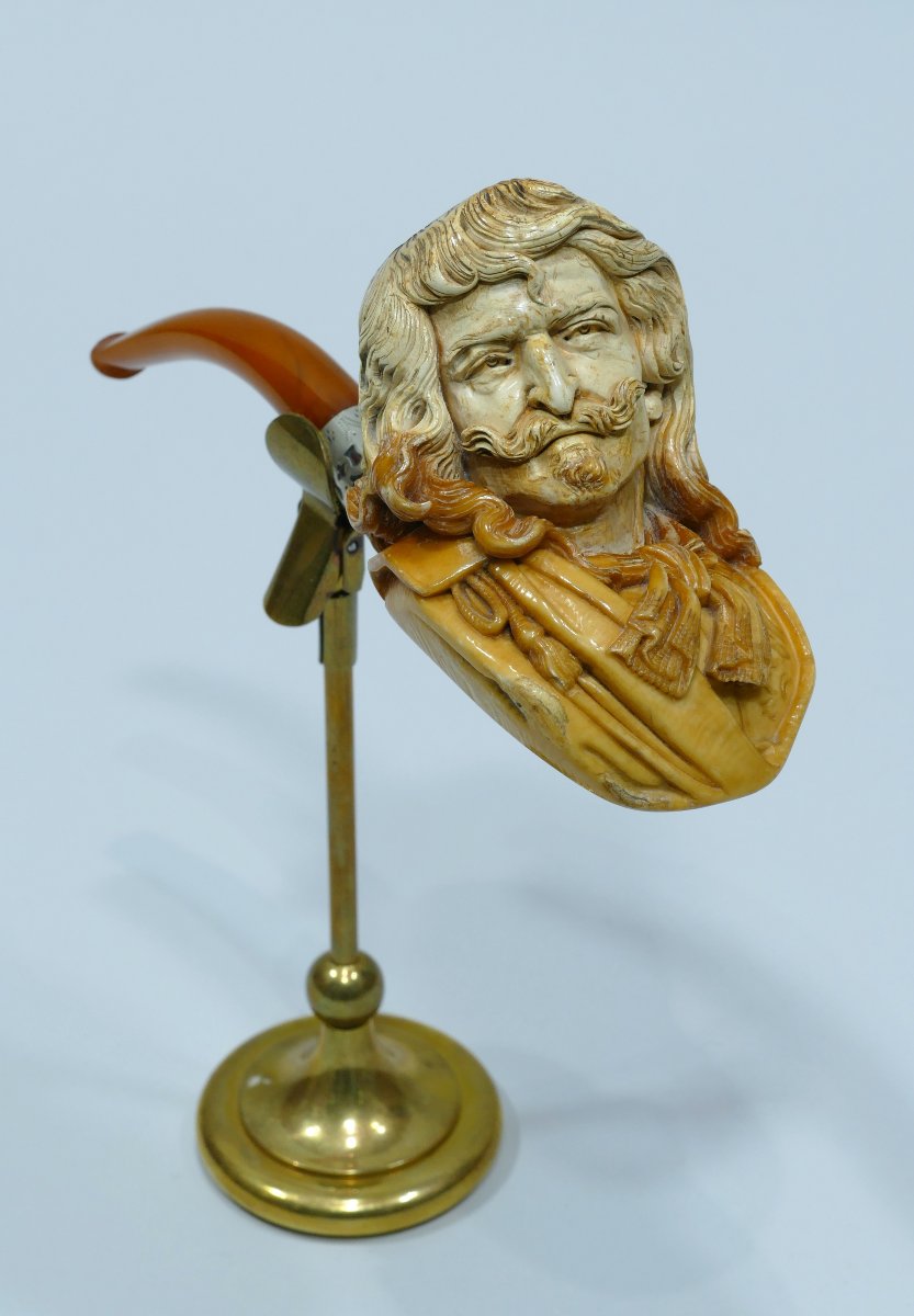 Pipe en écume de mer représentant le mousquetaire d'Artagnan-photo-2