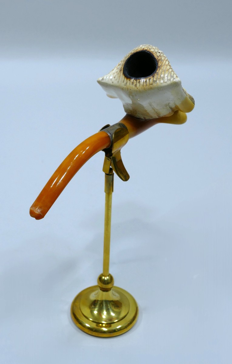 Late 19th Century Meerschaum Pipe Representing An Egyptian Woman-photo-1