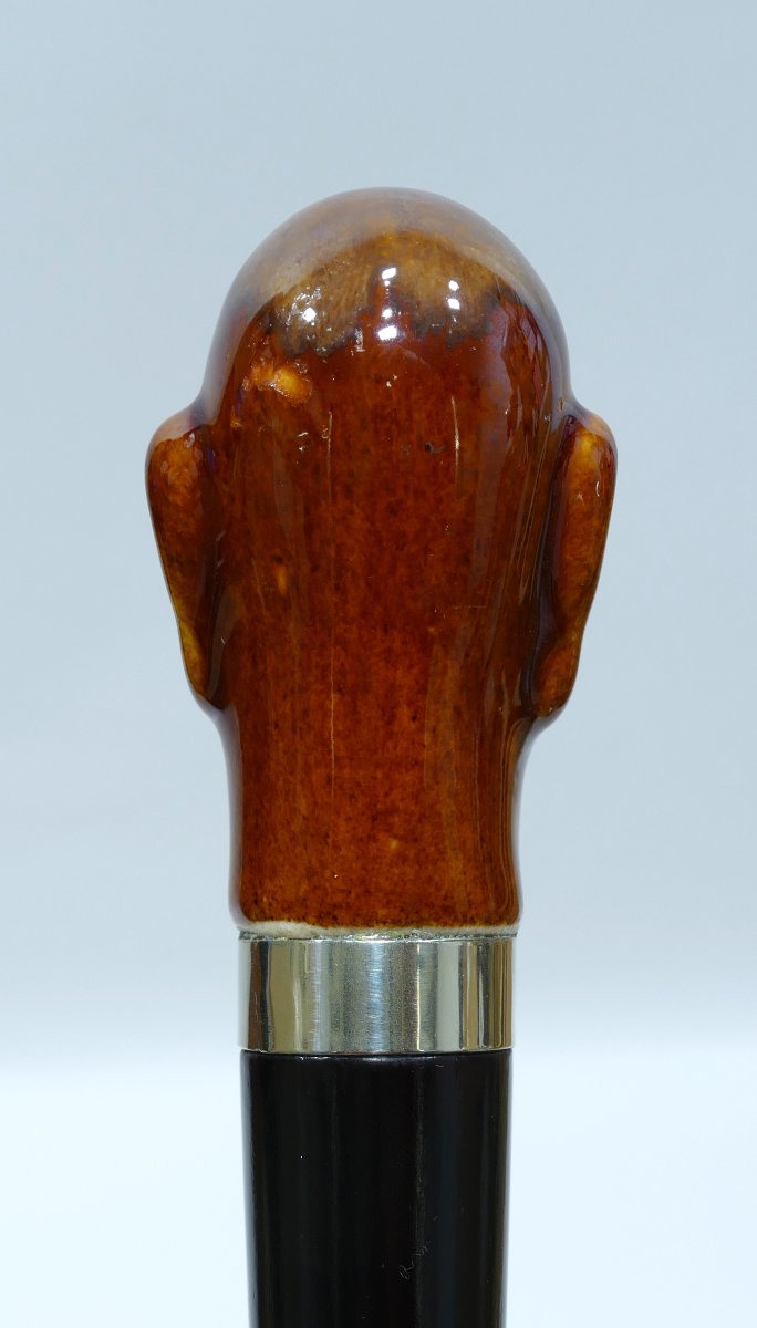 Collector's Walking Stick With A Handle Depicting The Head Of General De Gaulle-photo-3