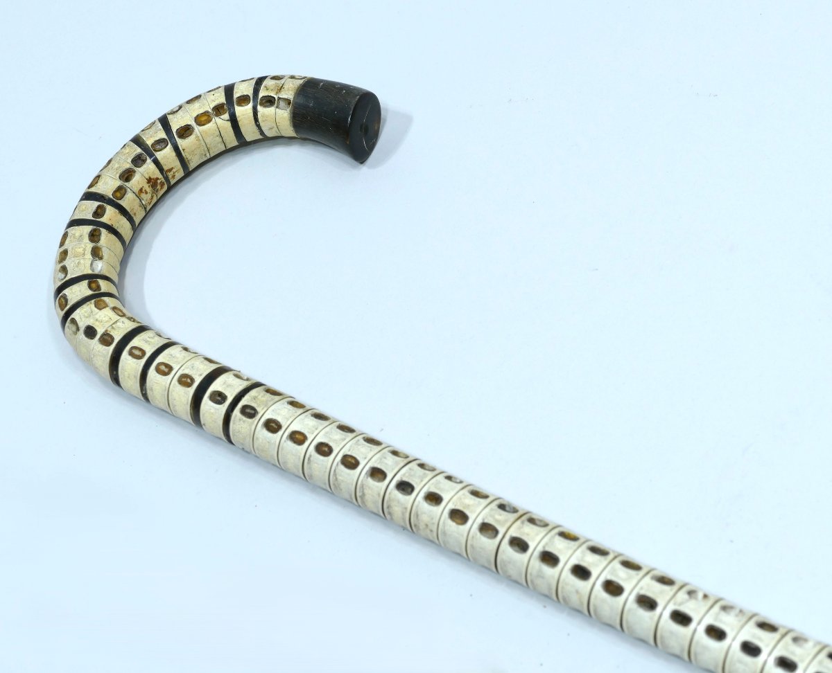 Cape Horn Walking Stick Made From Shark Vertebrae, Dating From The 19th Century-photo-2
