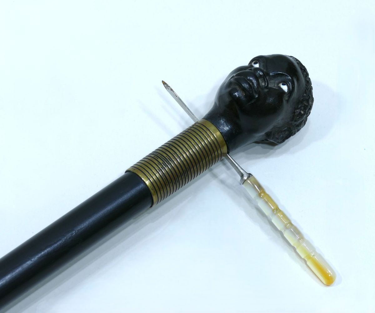 Canne à système dite amusante datable de la fin du 19ème siècle-photo-1