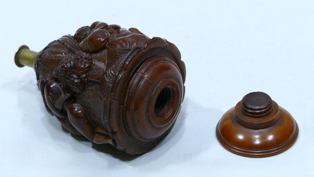 19th Century Corozo Erotic Secouette With Rare Original Case-photo-1