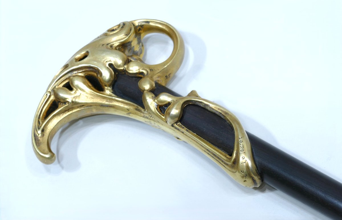 Canne de collection Art Nouveau réalisée par Georges Le Turcq et Bréant & Coulbaux.-photo-3