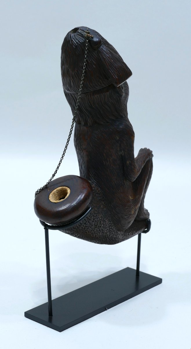 Wooden Pipe Representing A Monkey Dating From The Second Half Of The 19th Century-photo-1