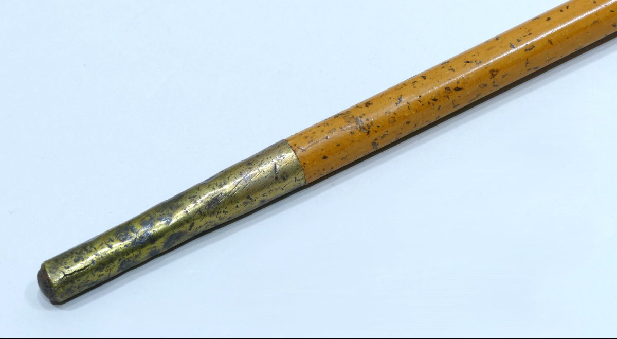 18th Century Collection Cane With Meissen Porcelain Handle-photo-3