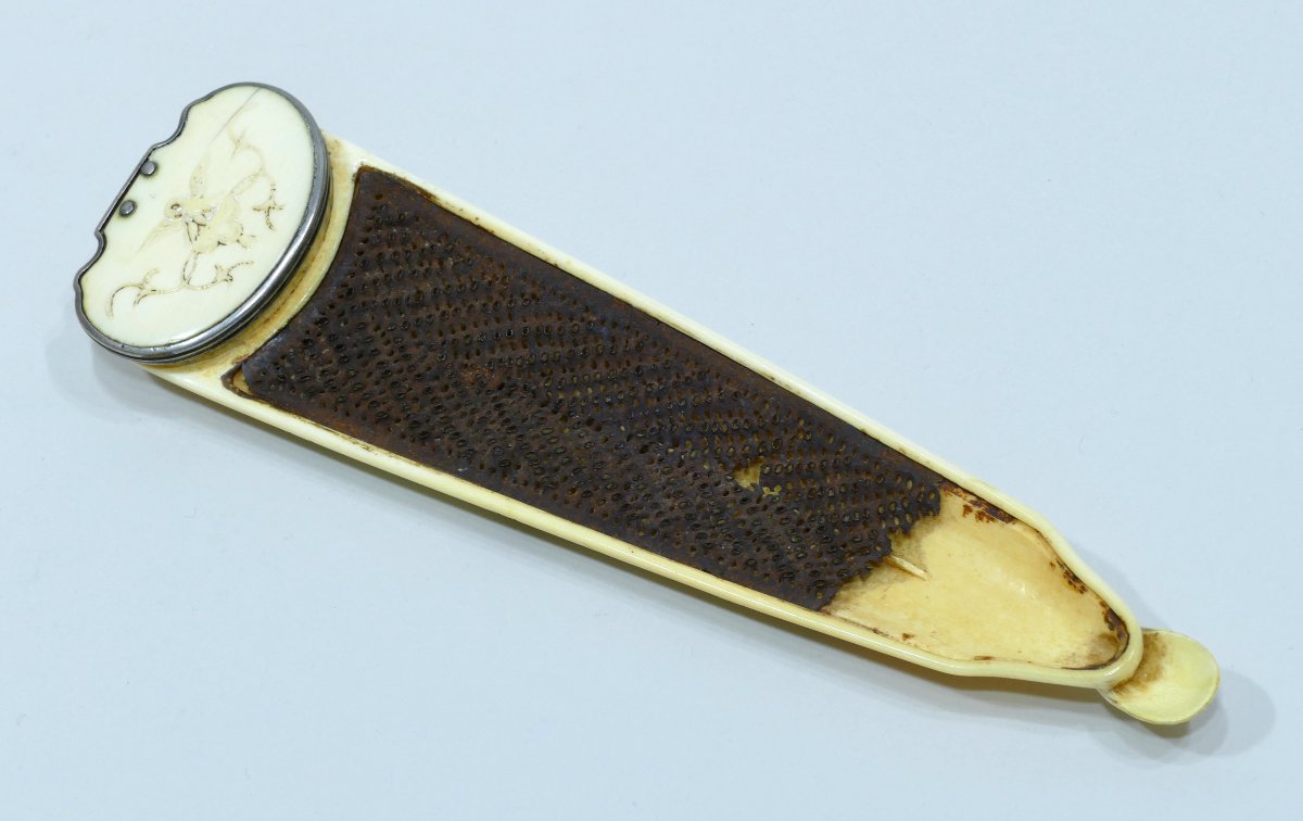 Carved Ivory Tobacco Rasp Representing Jupiter Coming From The Former Alaret Collection-photo-4