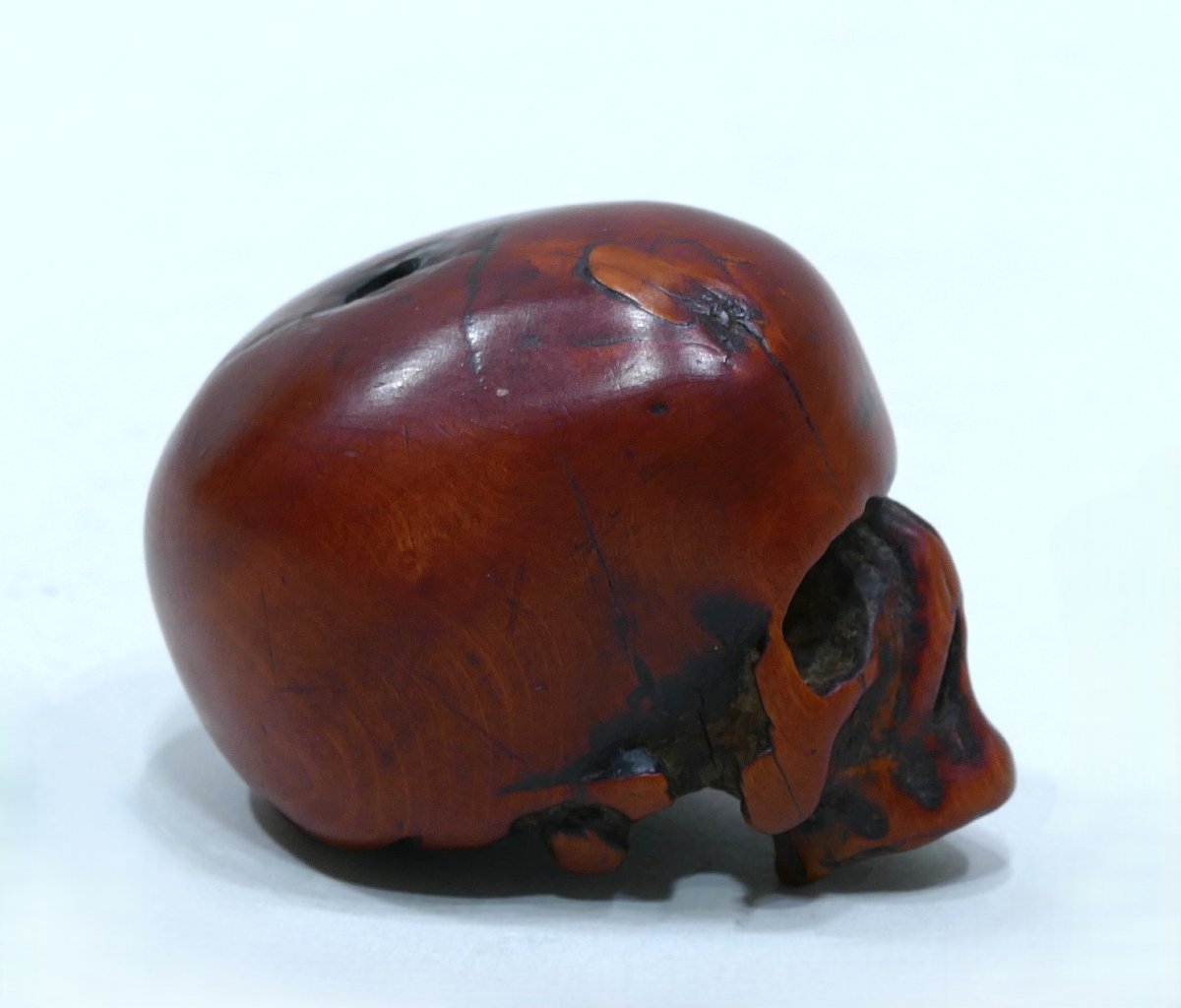 Memento Mori en buis du 17ème siècle à forte patine-photo-4