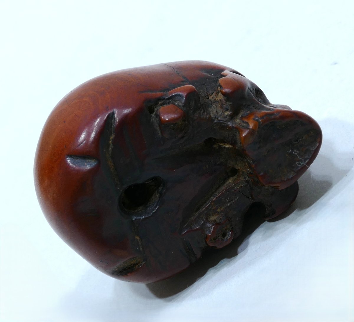 Memento Mori en buis du 17ème siècle à forte patine-photo-2